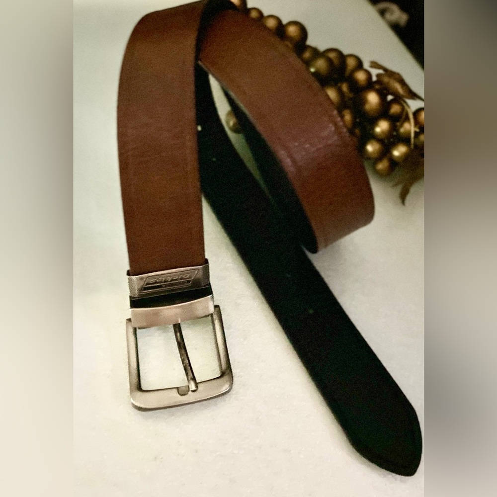 Dickies Men’s brown leather Belt  double- sided - Picture 12 of 16